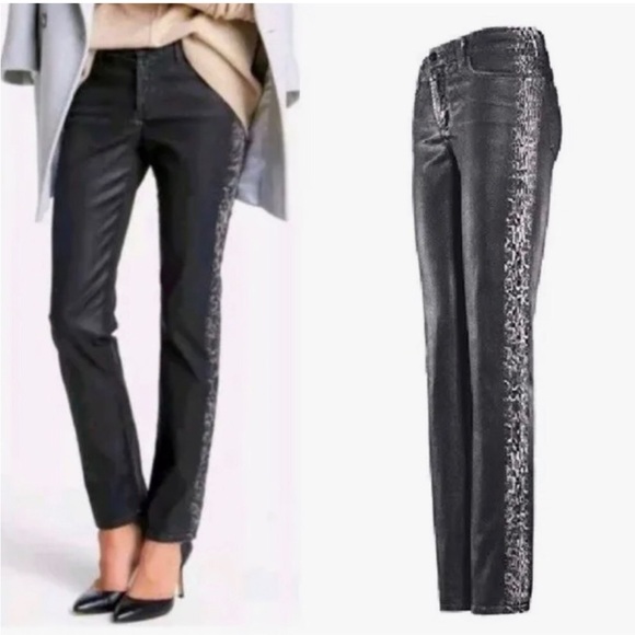 NEW NWT NYDJ Jeans Sheri Printed Side Tuxedo Snakeskin - Picture 1 of 13